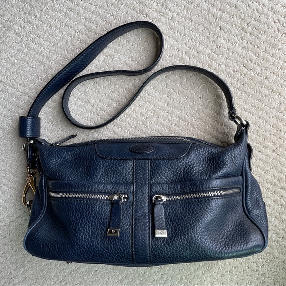 Tod's Handbags - Tod’s Vintage Navy Leather Shoulder/Messenger Bag